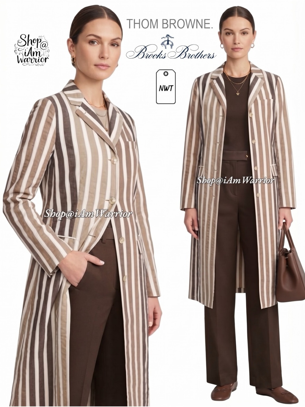 Thom Browne x Brooks Brothers Black Fleece Striped Trench Coat *shop@iamwarrior